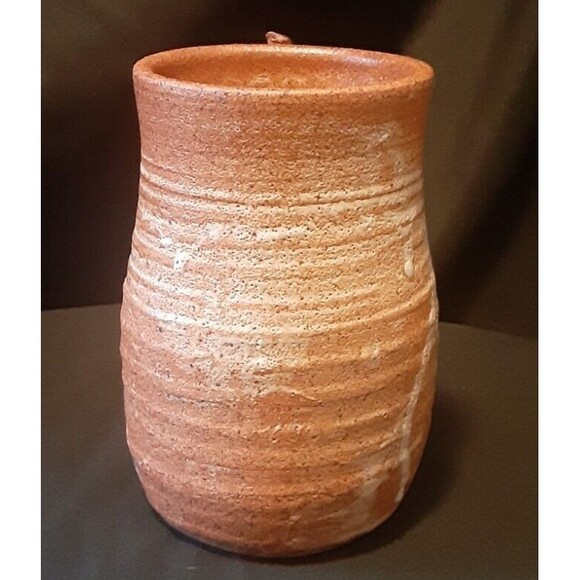 Art Pottery Coffee Mug Stoneware Studio Art Signed 5" with Decorative Handle - Picture 3 of 11